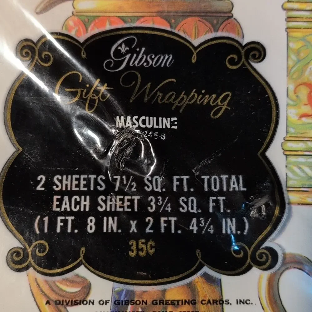 Vintage Gibson Bear Stein Mug‎ Happy Birthday Wrapping Paper NIP Rare
